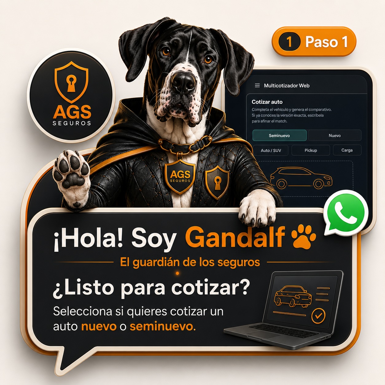 Paso 1: selecciona si quieres cotizar un auto nuevo o seminuevo.